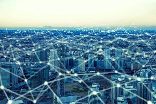 3D cityscape illustration with prominent lines, featuring DataField Technology Services and highlighting 'Our Industry Leading Service Solutions,' ensuring seamless alignment with the page's context.