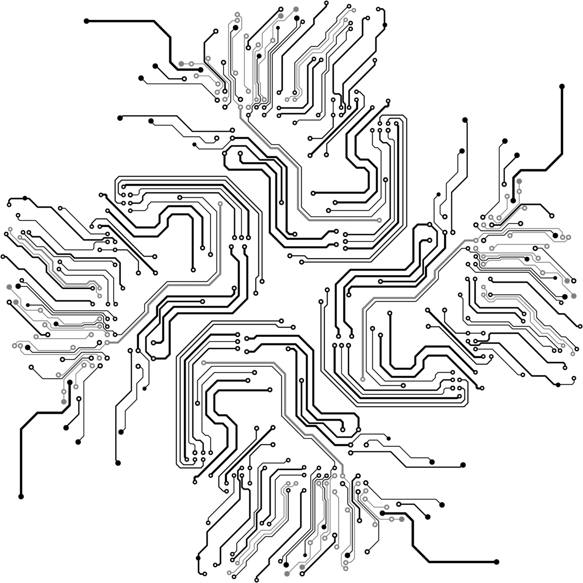 A circuit board with many electronic components, featuring Data Field Technology Services and highlighting their expertise in innovative tech solutions.